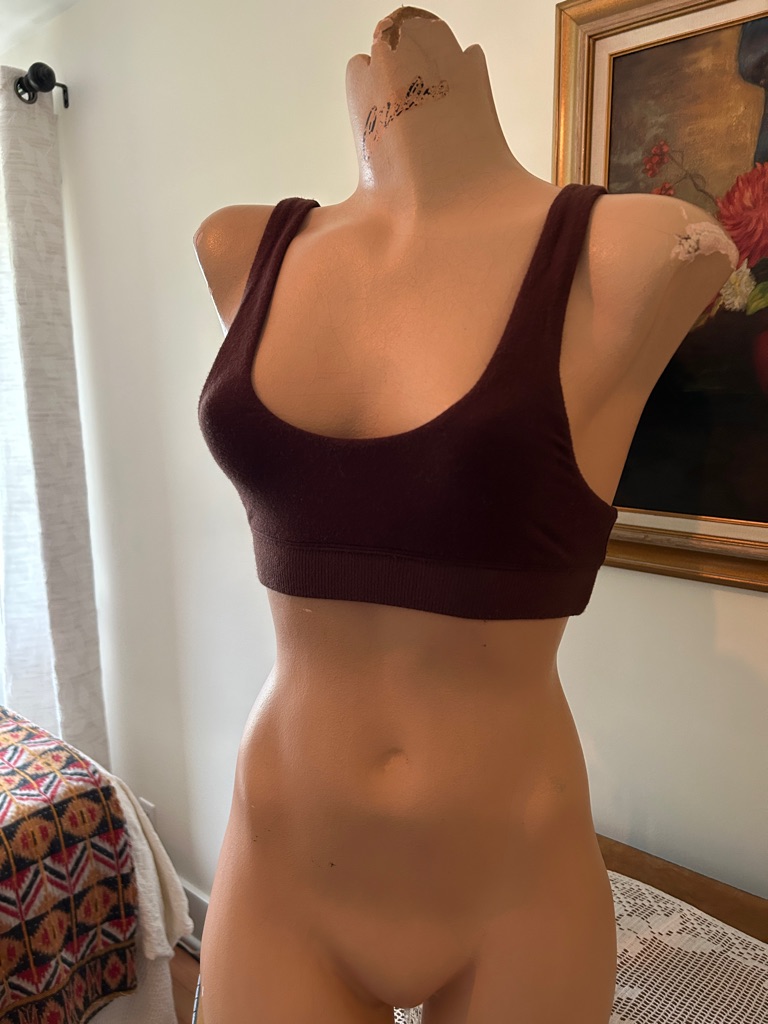 Seamless Scoop Neck Yoga Bra - Deep Brown